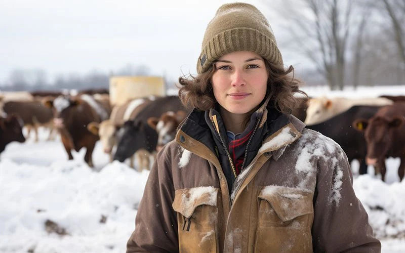 a women wearing winter clothes