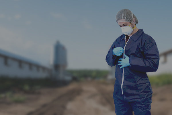 a man using personal protective equipment