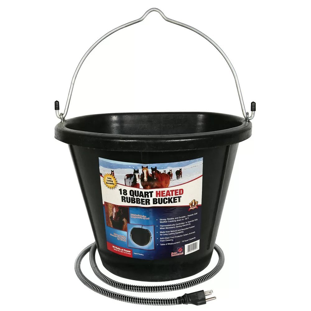 18 Quart Heated Flat Back Rubber Bucket - QC Supply -