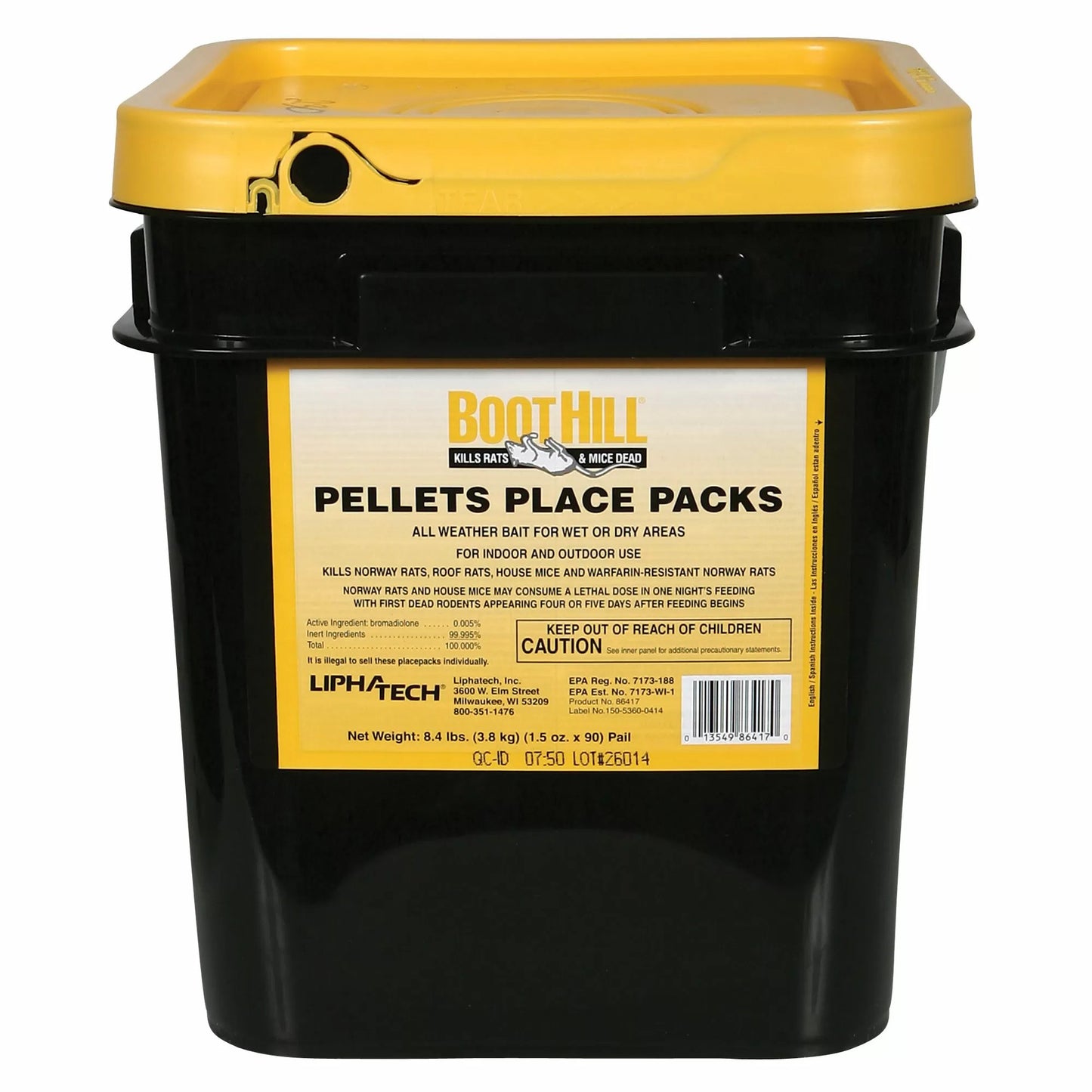 BootHill Rat & Mouse Pellet Place Packs - 8.4 lb Bucket (90 Count)