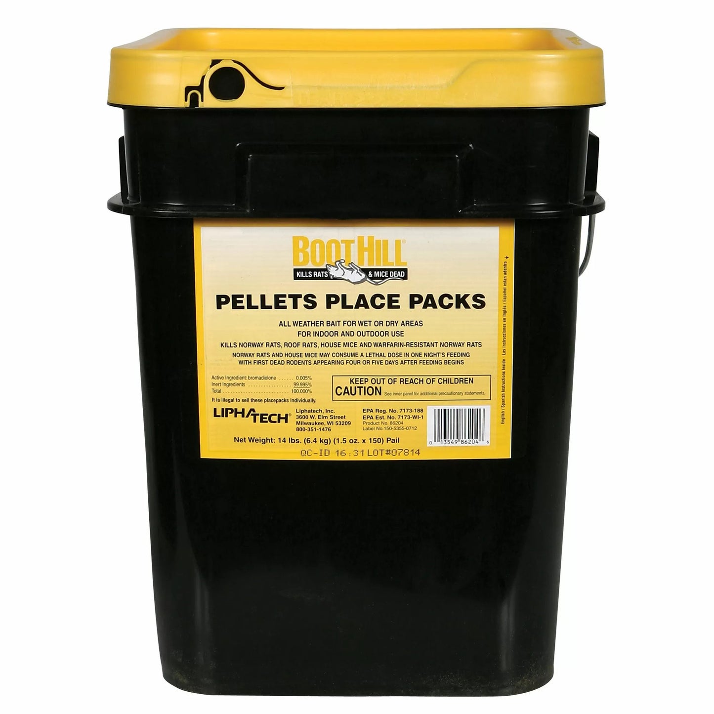 BootHill Rat & Mouse Pellet Place Packs - 14 lb Bucket (150 Count)