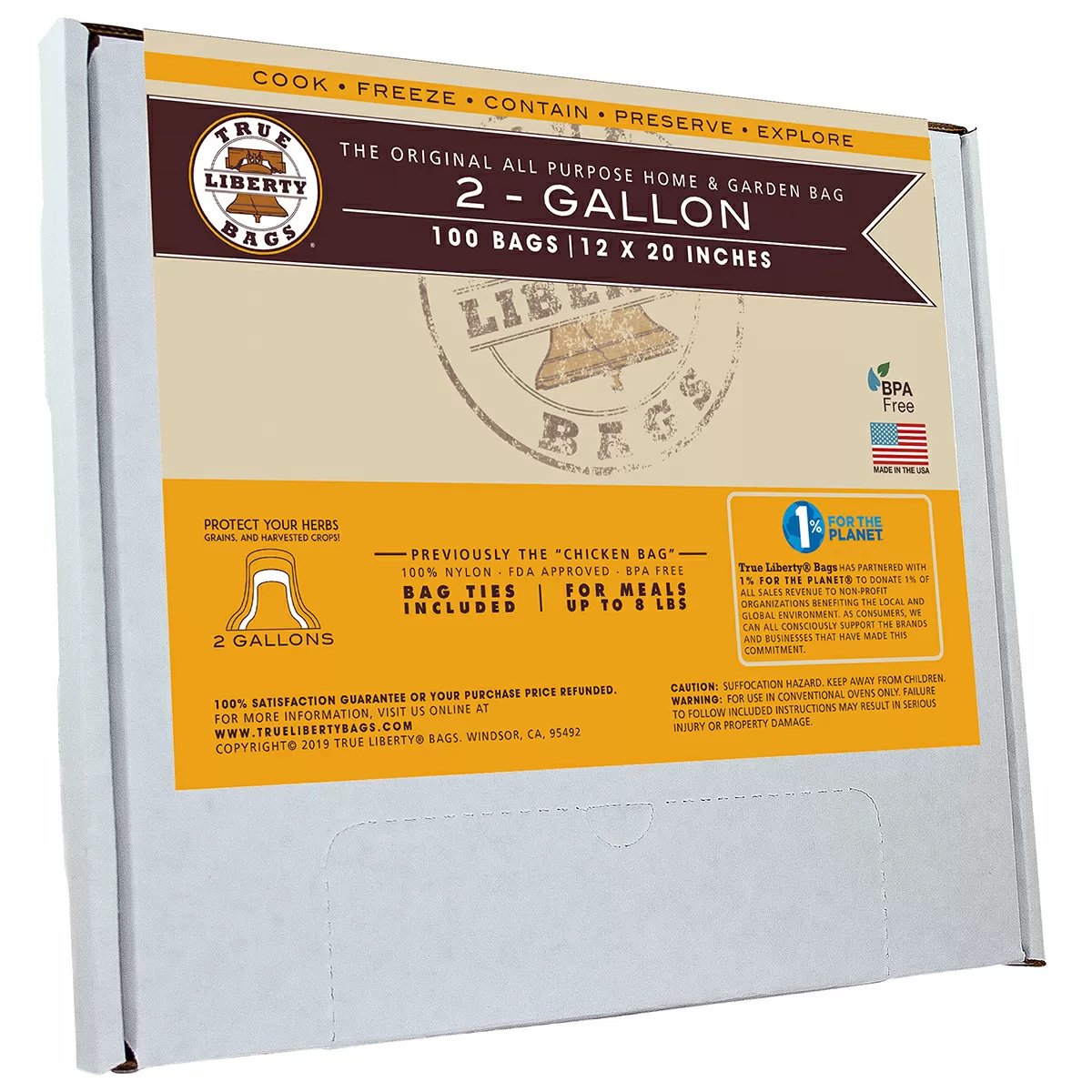 True Liberty AllPurpose Bags - 2 Gallon, 100/Pack