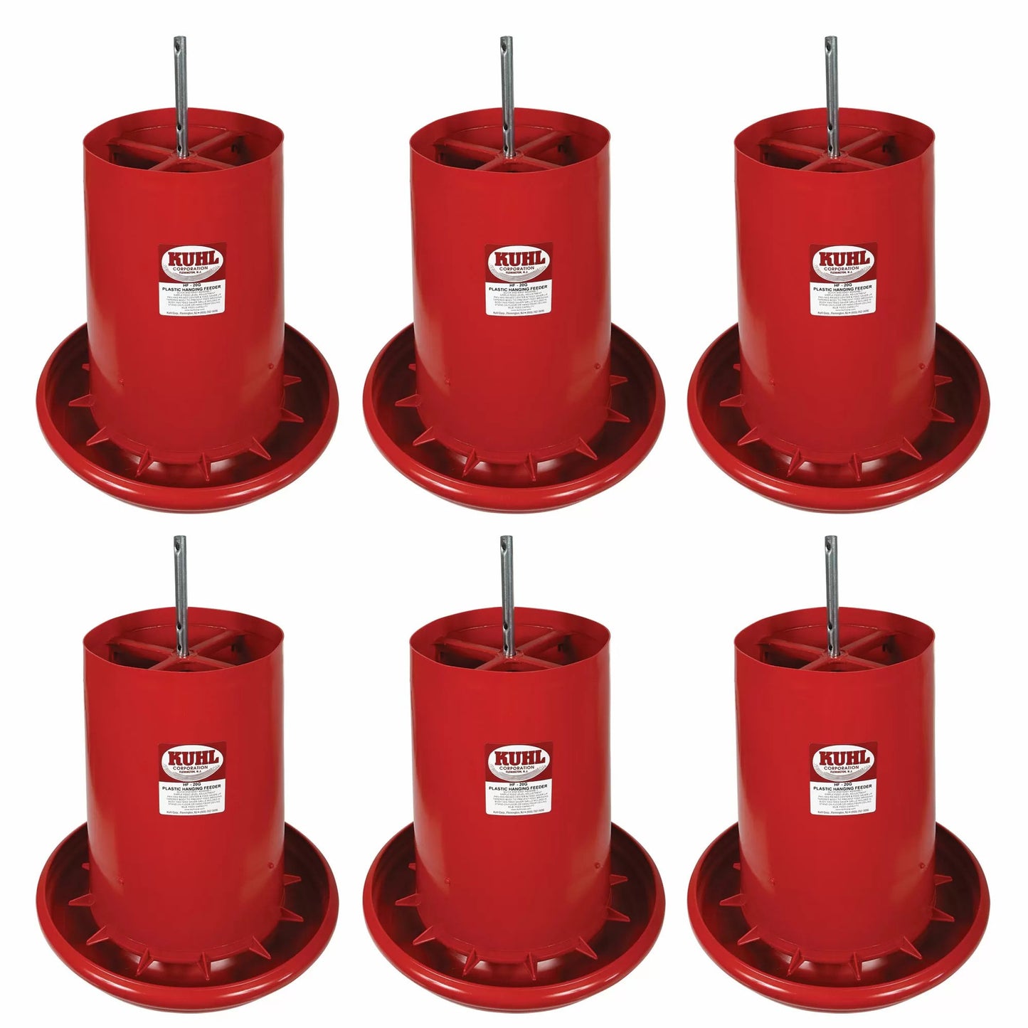 Kuhl 35 lb Poly Hanging Feeder with Built-in Guard - Pack of 6