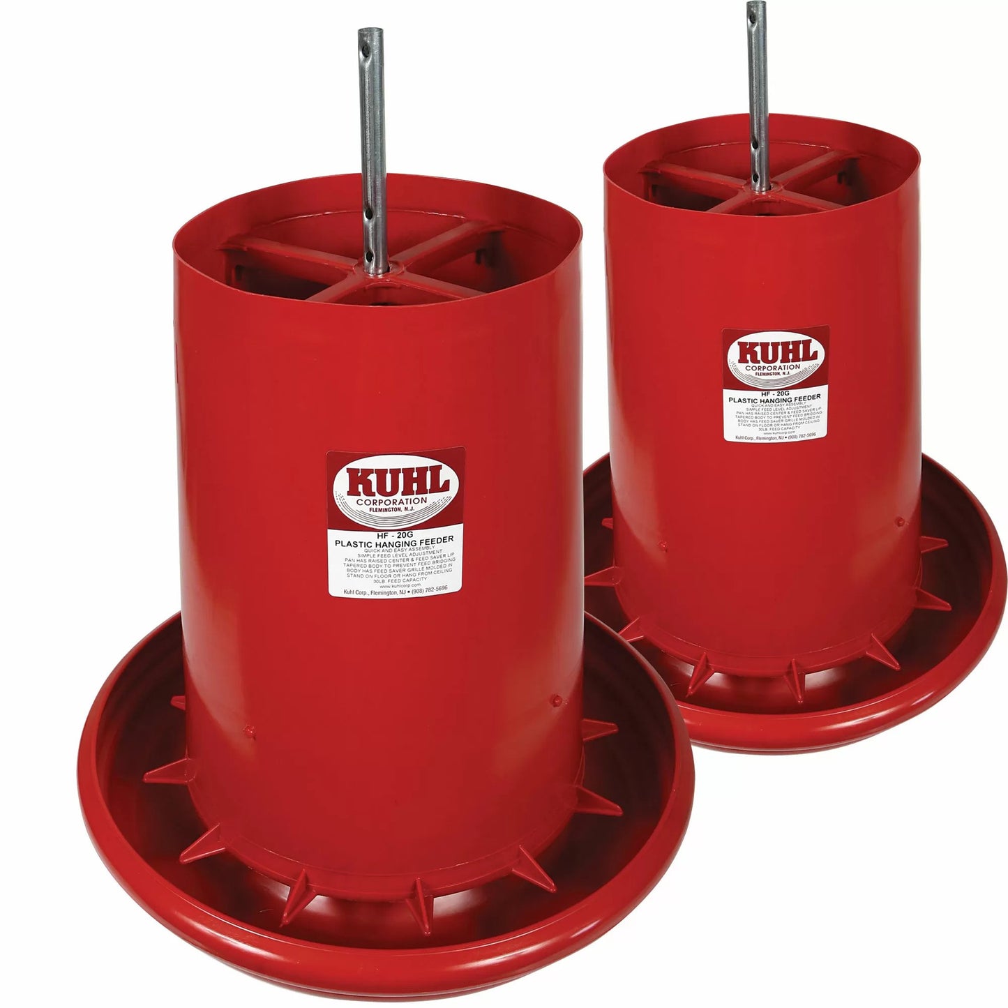 Kuhl 35 lb Poly Hanging Feeder with Built-in Guard - Pack of 2