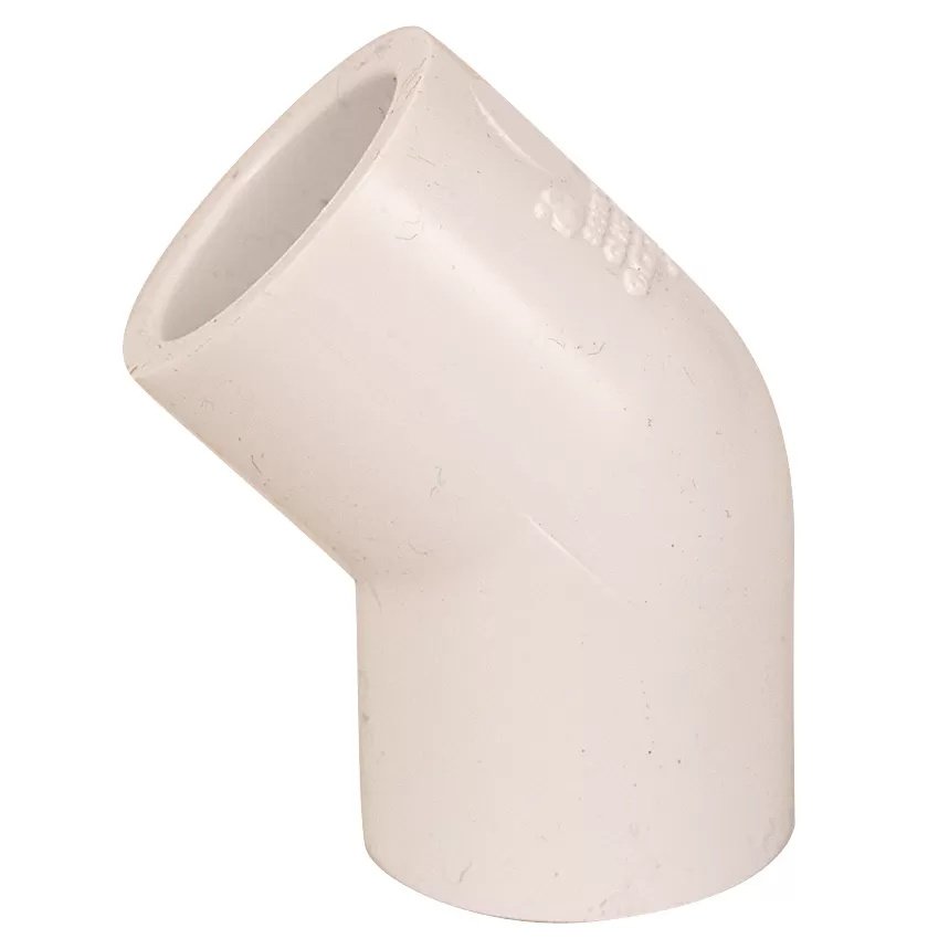 45Вє PVC Elbow (Slip x Slip) - 1/2" - QC Supply -