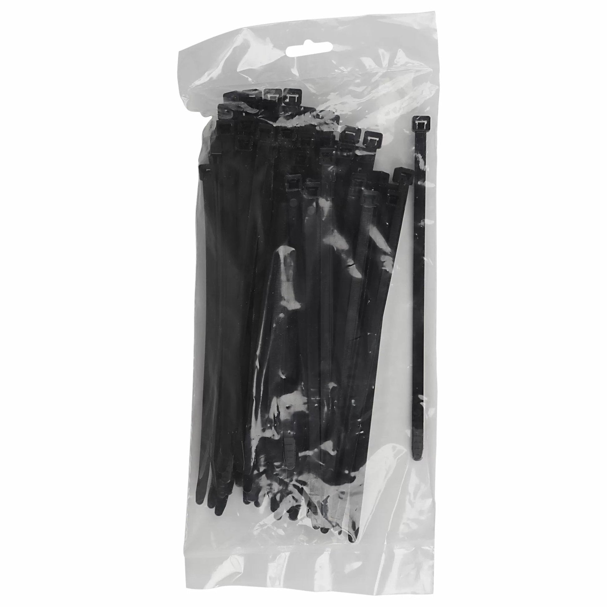 8" 120LB UV Black Zip Ties - QC Supply -