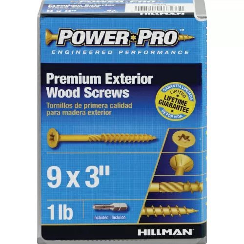 9 x 3" Power Pro™ Outdoor Wood Screw - Star Drive - Ceramic Coated - 1 lb. Box - QC Supply -