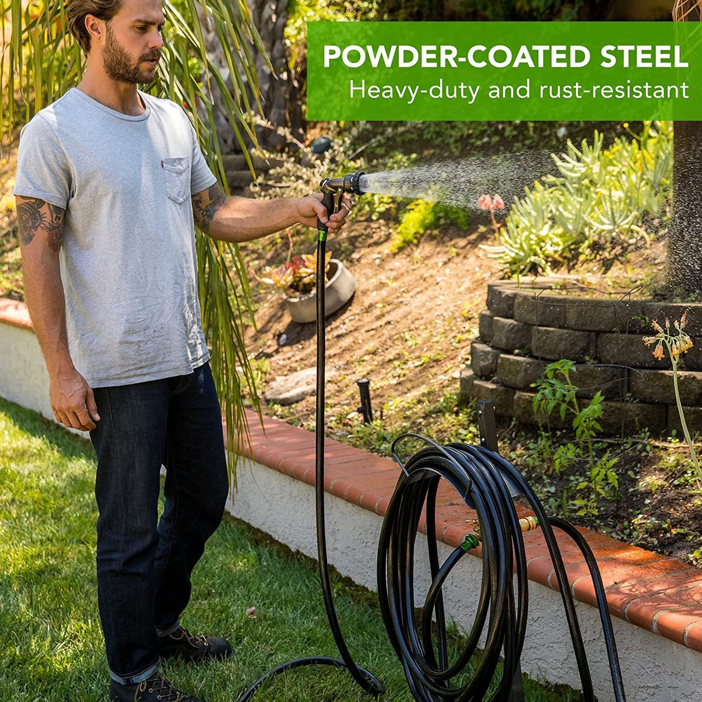 Yard Butler Hose Hanger - With Faucet