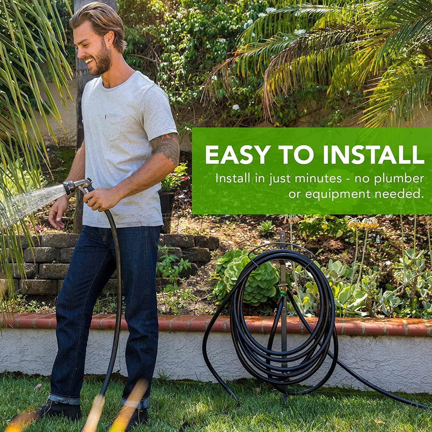 Yard Butler Hose Hanger - With Faucet