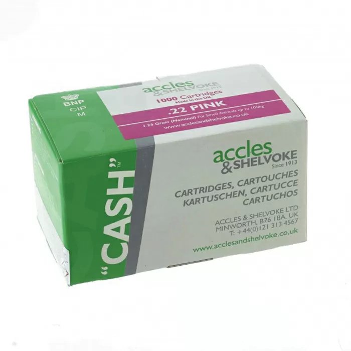 Accles & Shelvoke CASH® .22 Caliber Pink 1.25 Grain Cartridges - 1,000/Box - QC Supply -