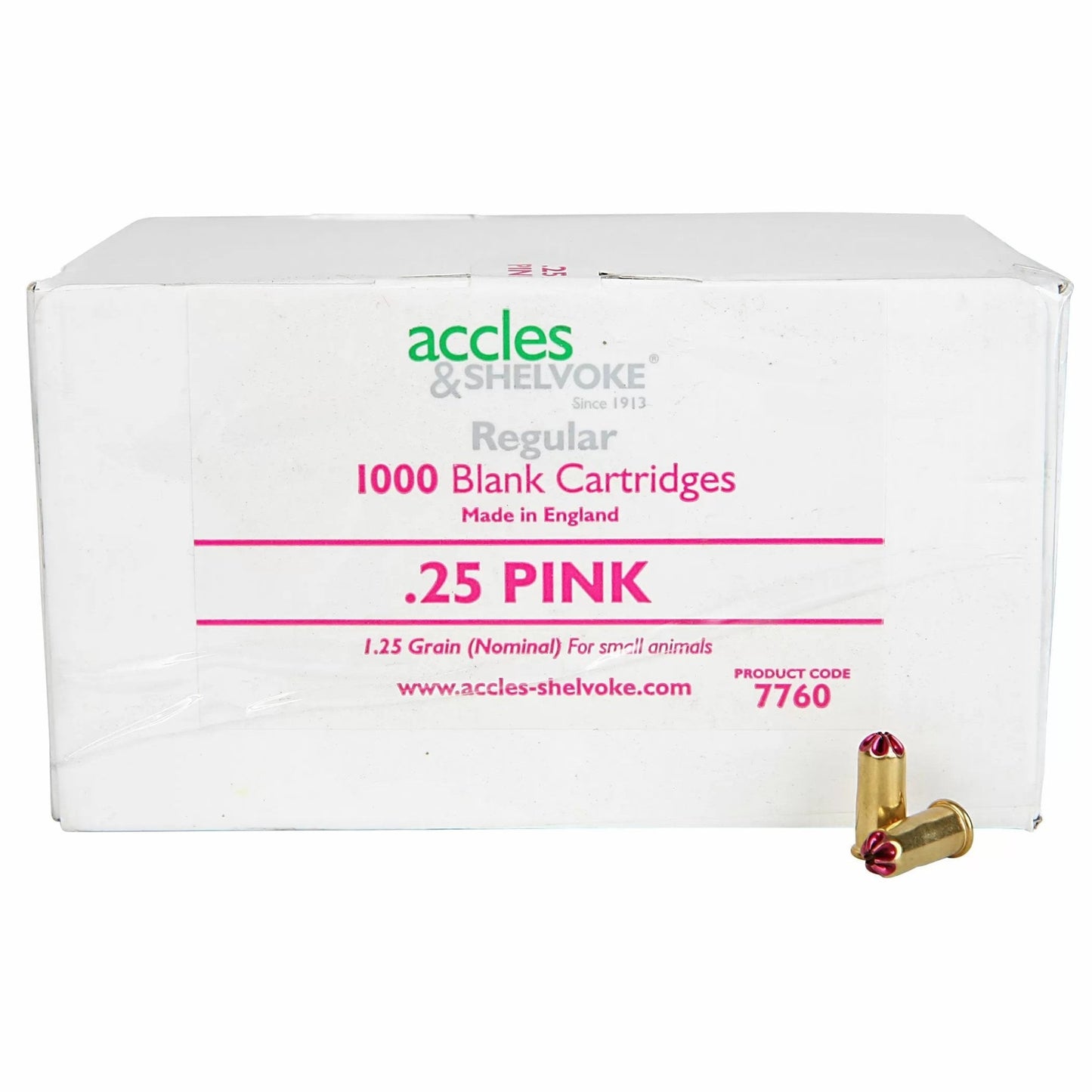 Accles & Shelvoke CASH® .25 Caliber Pink 1.25 Grain Cartridges - 1,000/Box - QC Supply -