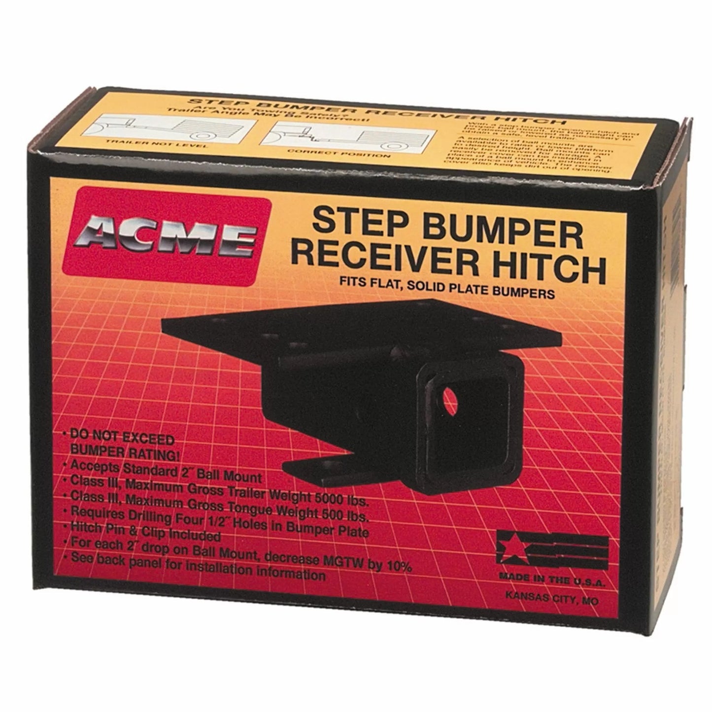 Acme Class III Step Bumper Hitch - For Flat Plate Step Bumpers - QC Supply -