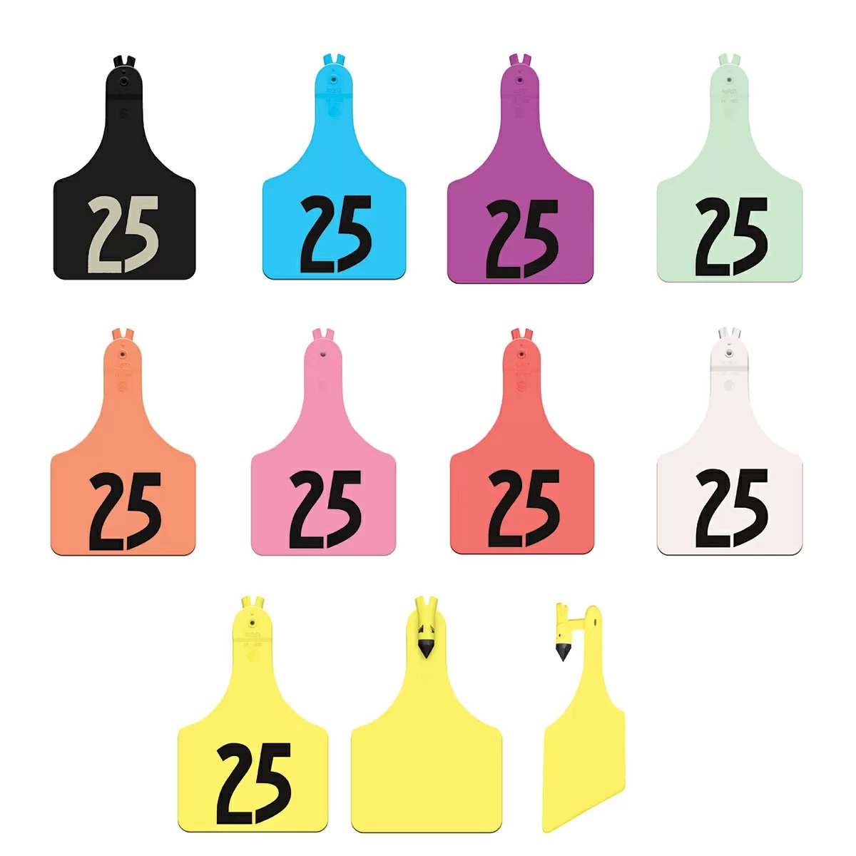 Allflex® A - Tag™ One - Piece Cow Tag - Numbered 25/Bag - QC Supply -