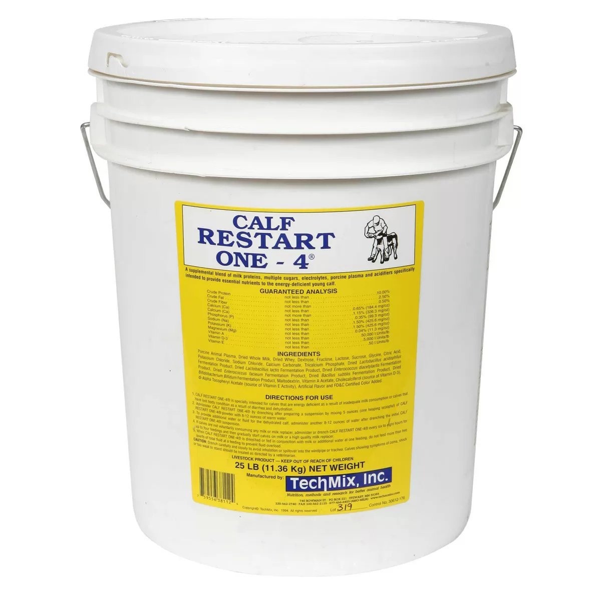 Calf Restart One - 4® (TechMix) - 25 lb. Pail - QC Supply -