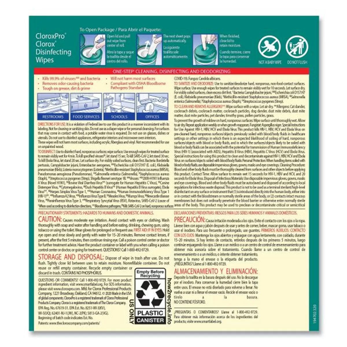 Clorox Disinfecting Wipes - 75/Canister - QC Supply -