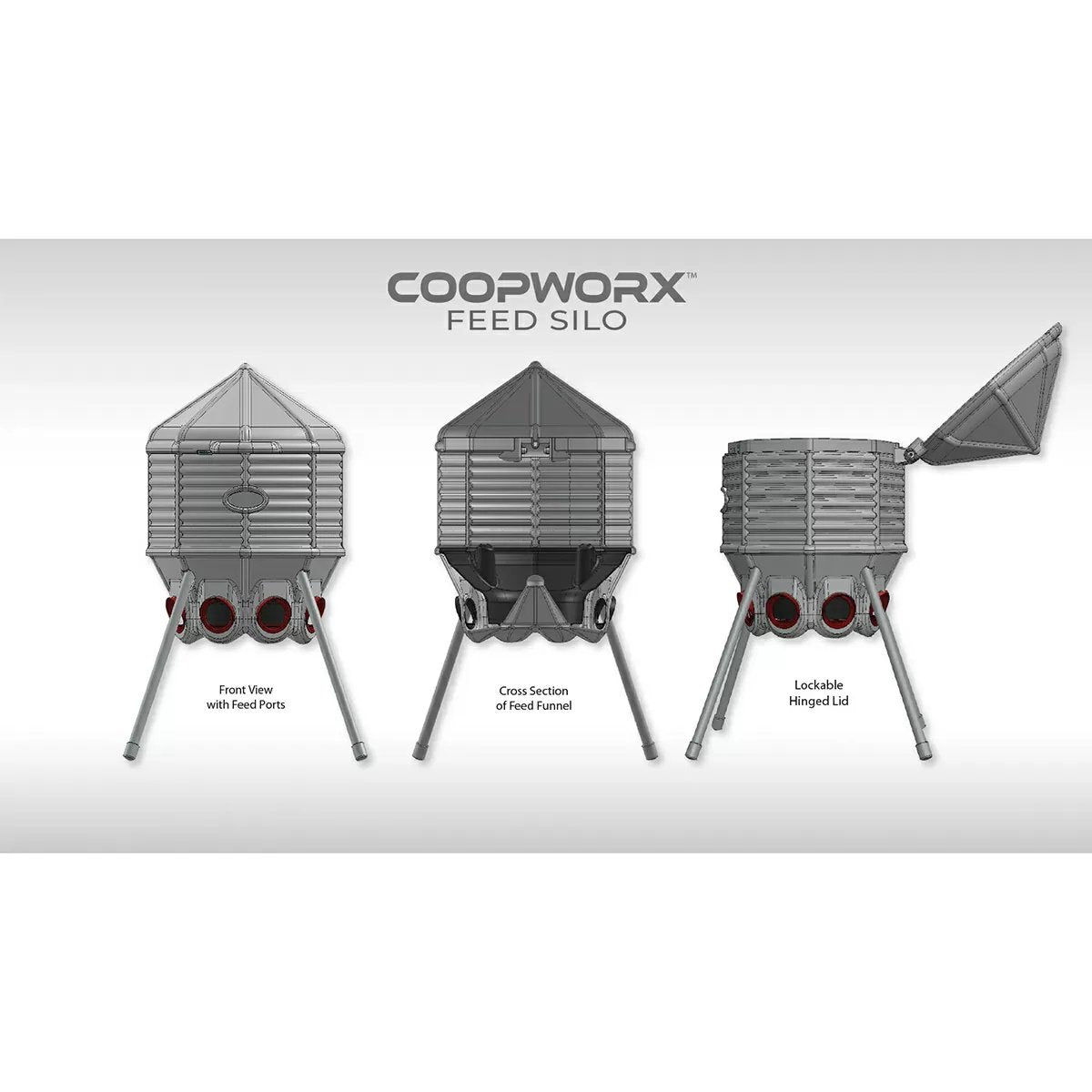 CoopWorx Chicken Feed Silo - Adjustable Legs - QC Supply -