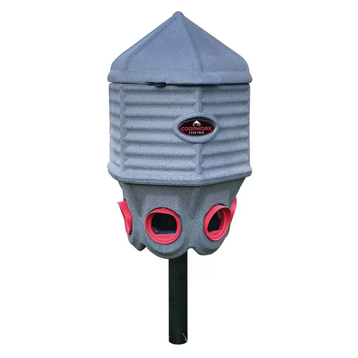 CoopWorx Feed Silo II w/Stake Mount Post - QC Supply -