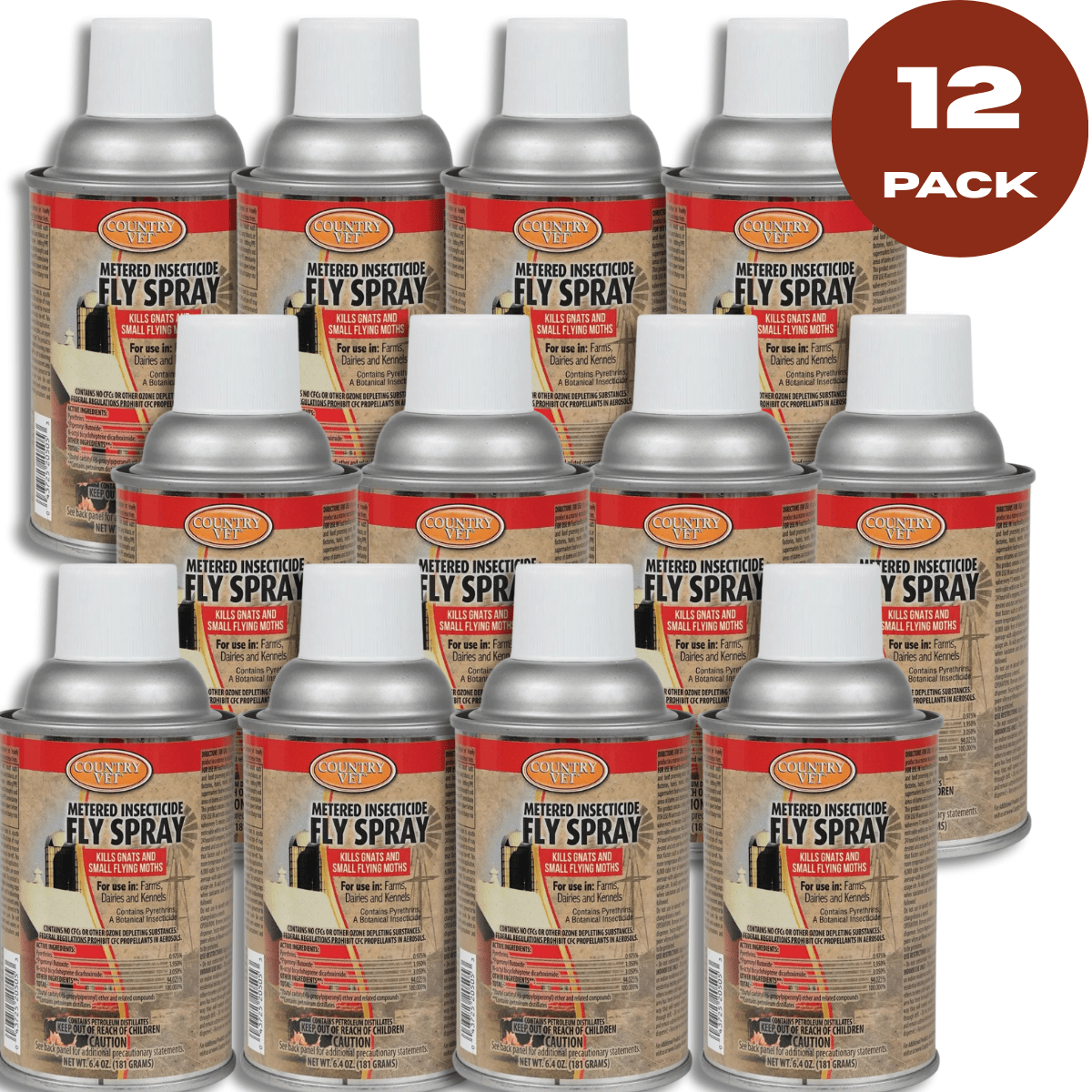 Country Vet® Fly Spray - 6.4 oz. - 12 Pack - QC Supply -