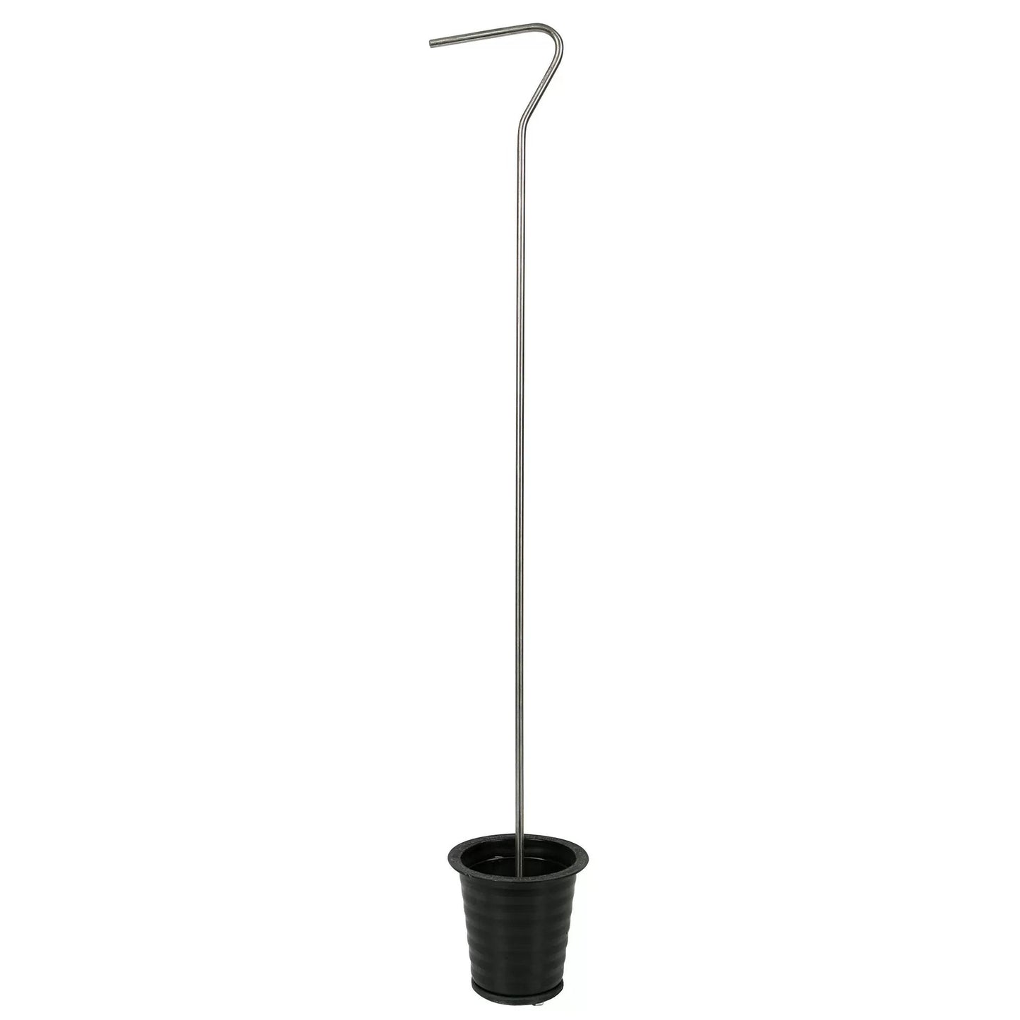 Cup - Style Black Gutter Plug With Stainless Steel Handle - 3" - QC Supply -
