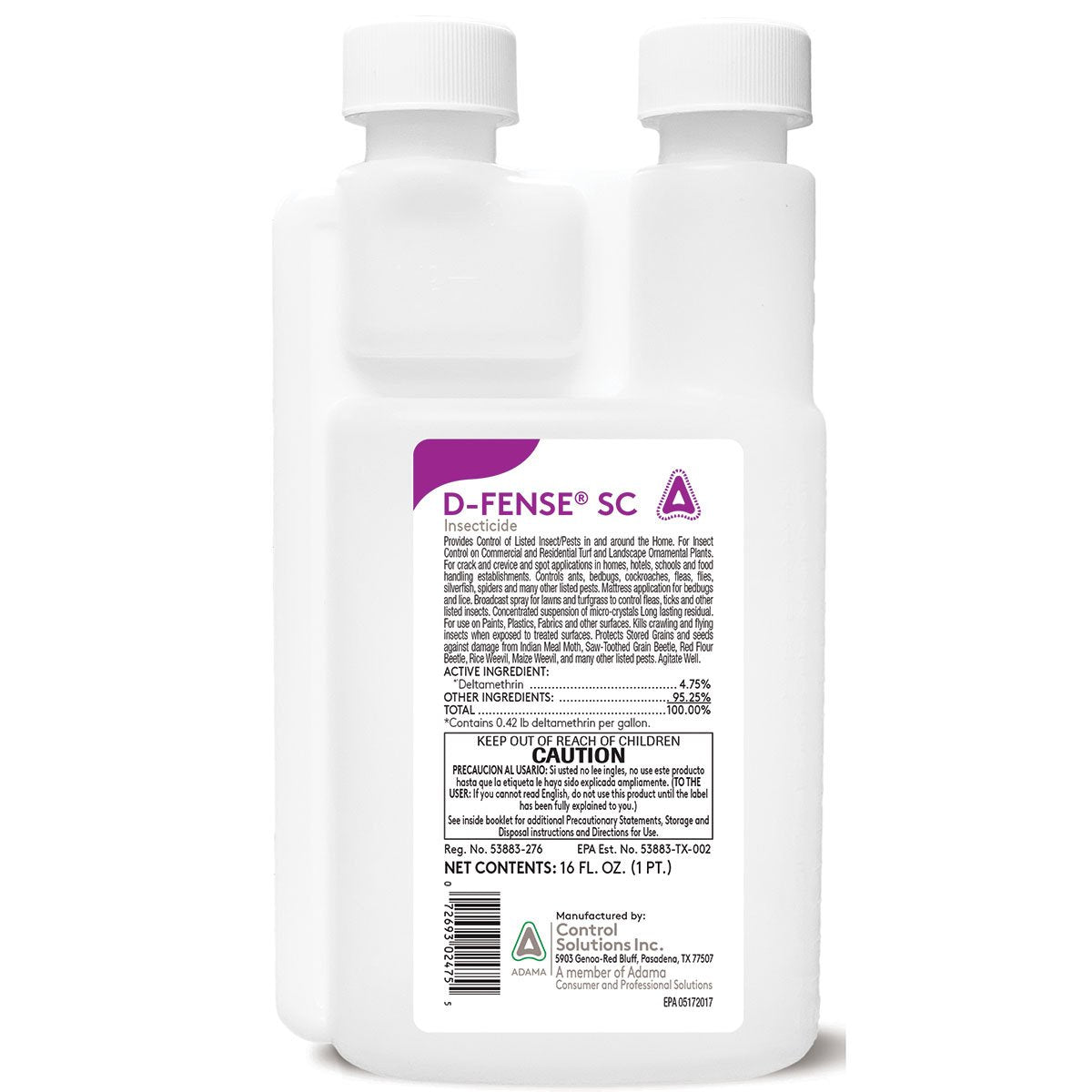 D - Fense® SC Insecticide, 16oz - QC Supply -