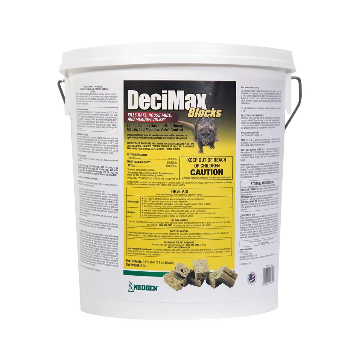 DeciMax® Rodenticide Bait Blocks - 9 lb Pail - QC Supply -