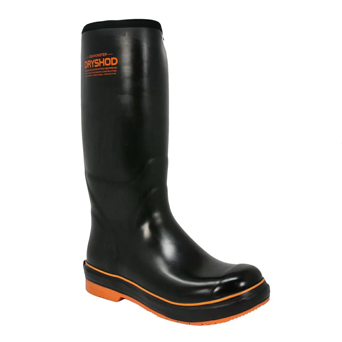 DRYSHOD® Seamonster Premium Rubber Fishing Boots - Black/Orange - QC Supply -