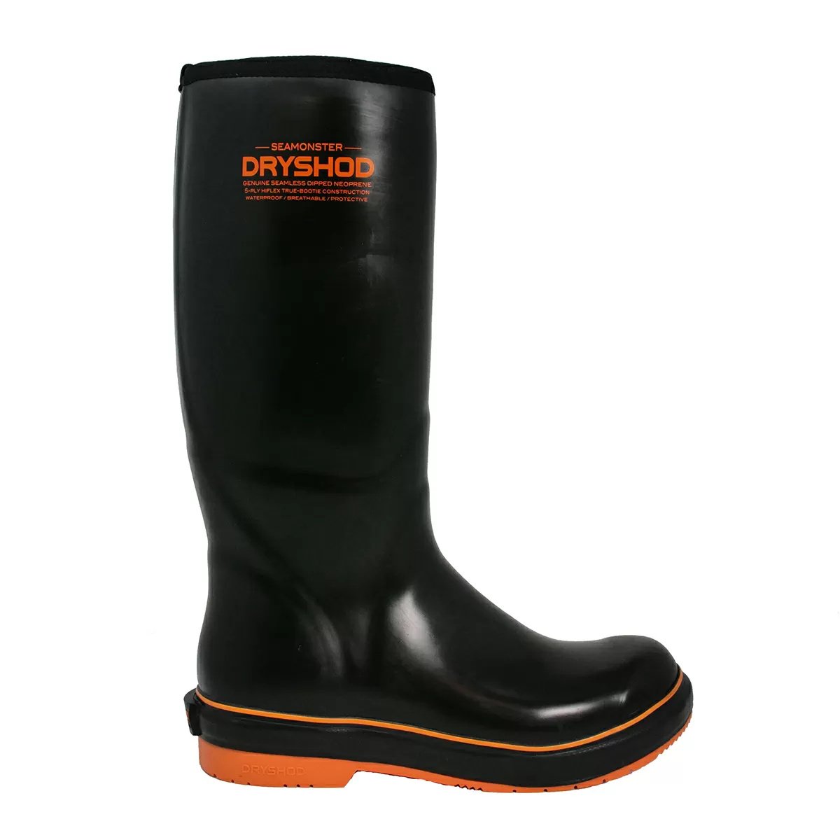 DRYSHOD® Seamonster Premium Rubber Fishing Boots - Black/Orange - QC Supply -