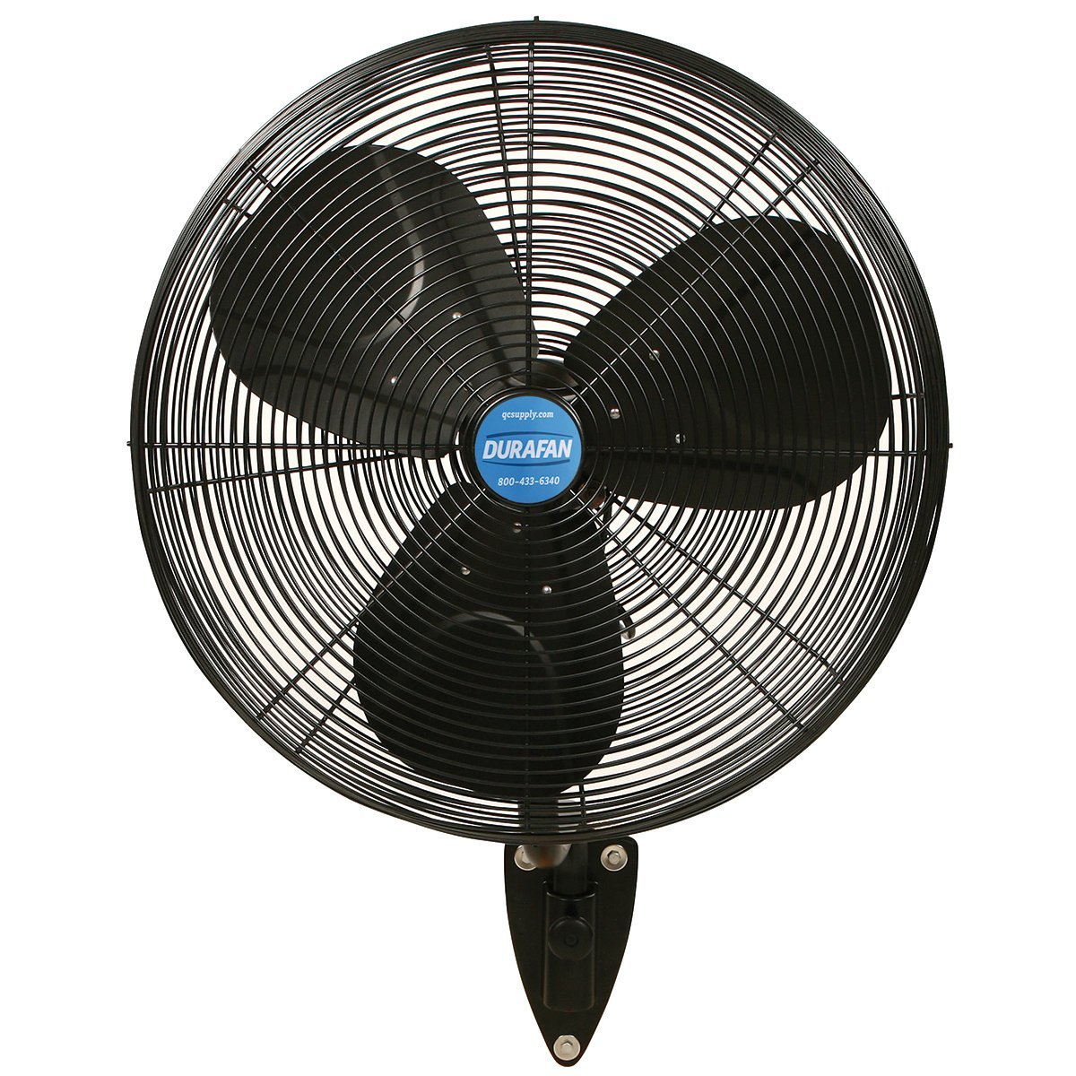 DURAFAN® Indoor/Outdoor Oscillating Wall Mount Fan - 24" Black - QC Supply -