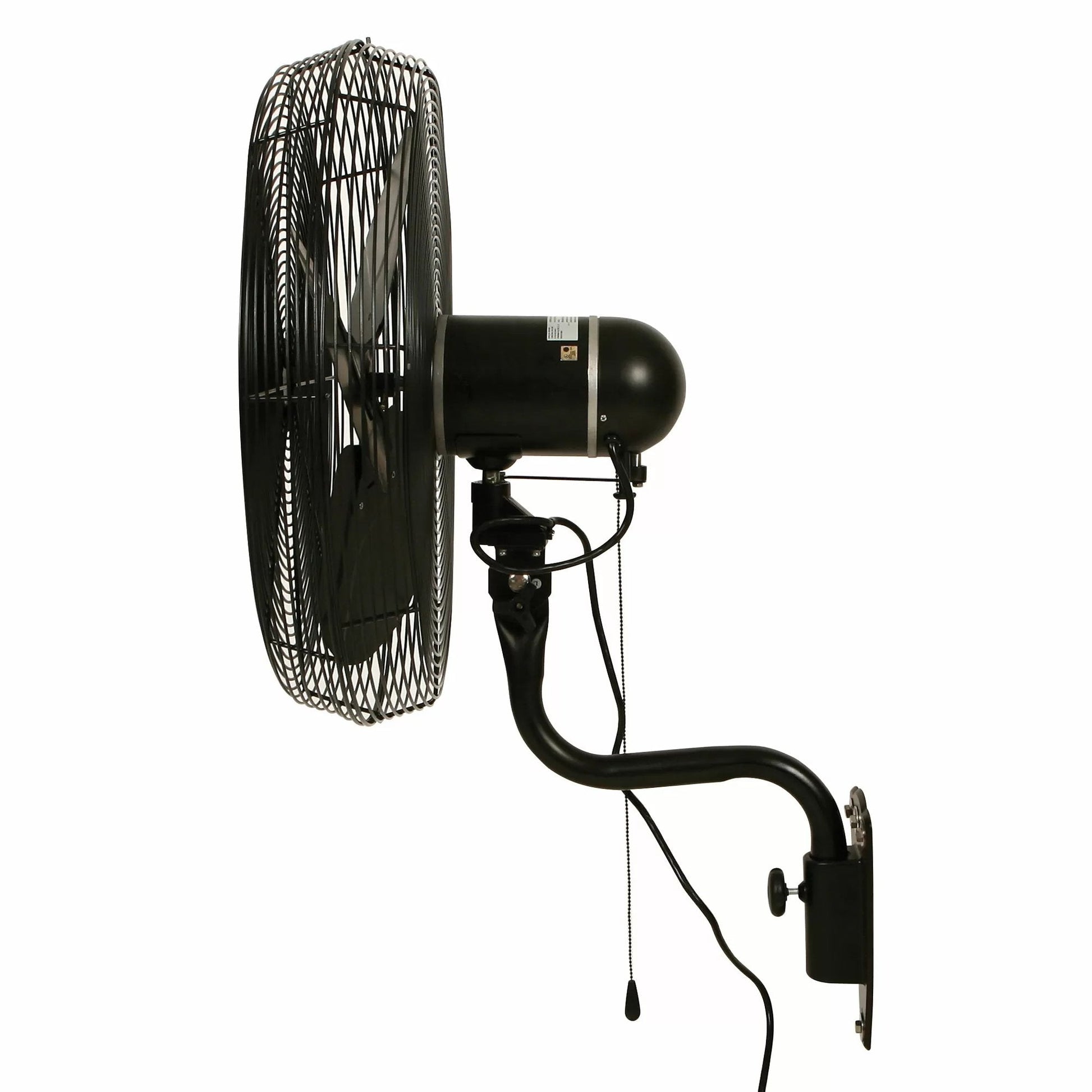 DURAFAN® Indoor/Outdoor Oscillating Wall Mount Fan - 24" Black - QC Supply -