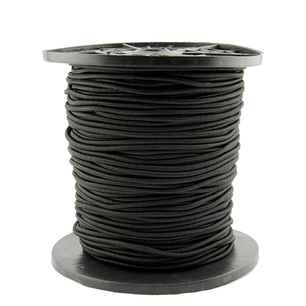 Erickson Manufacturing Roll of Black Bungee Cord - 5/16" - SOLD BY THE FOOT - QC Supply -