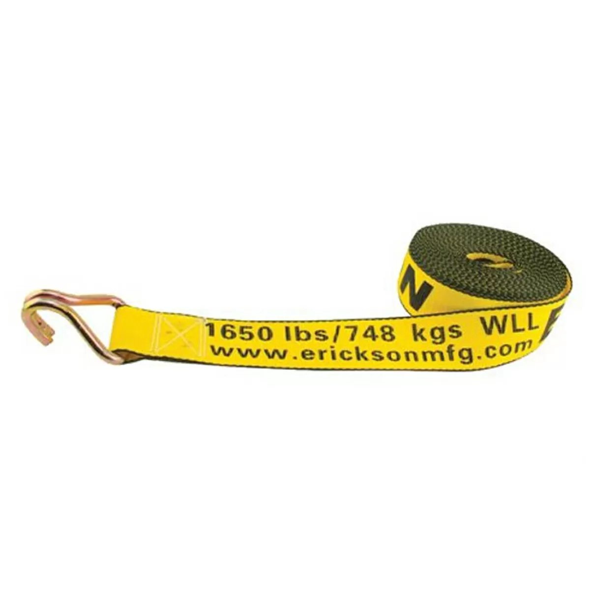 Erickson Manufacturing Winch Strap With Double J - Hooks 2" x 27' - 5,000 Lb. - QC Supply -