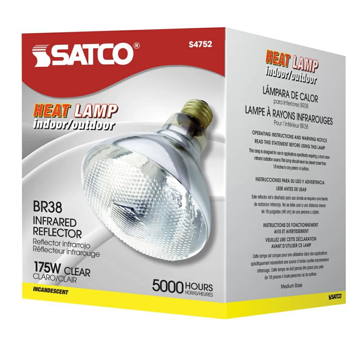 Heavy - Duty Hard Clear Glass Heat Bulb - 175 Watt - QC Supply -