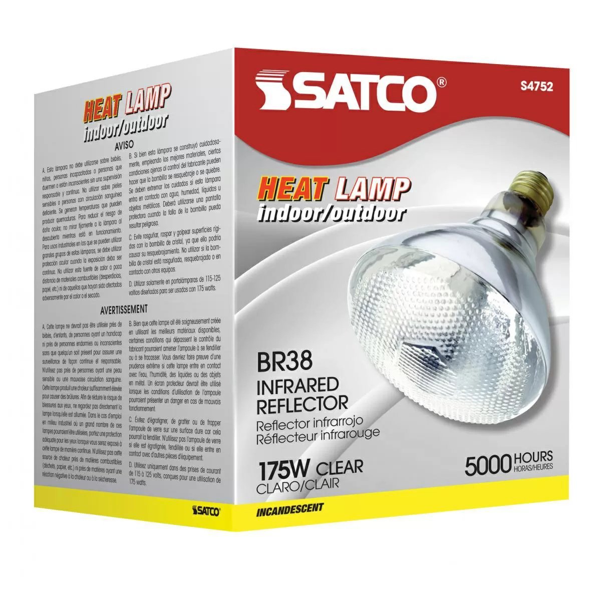 Heavy - Duty Hard Clear Glass Heat Bulb - 175 Watt - QC Supply -