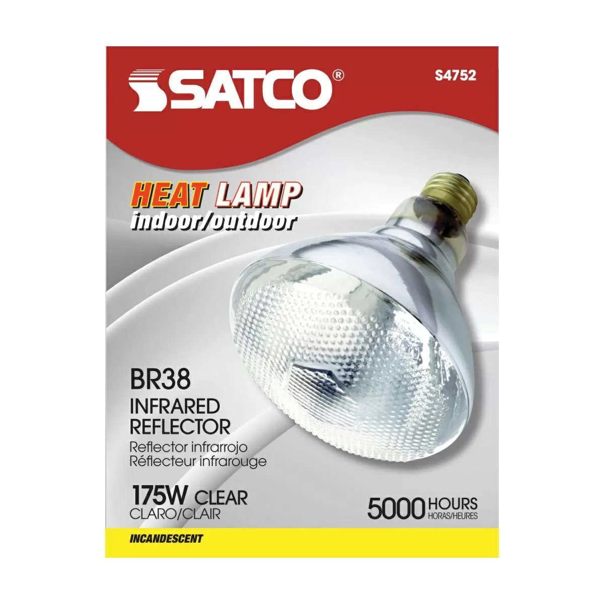Heavy - Duty Hard Clear Glass Heat Bulb - 175 Watt - QC Supply -