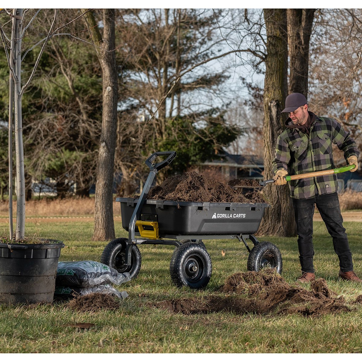 Heavy Duty Poly Yard Dump Cart - 12 Cubic Foot - QC Supply -