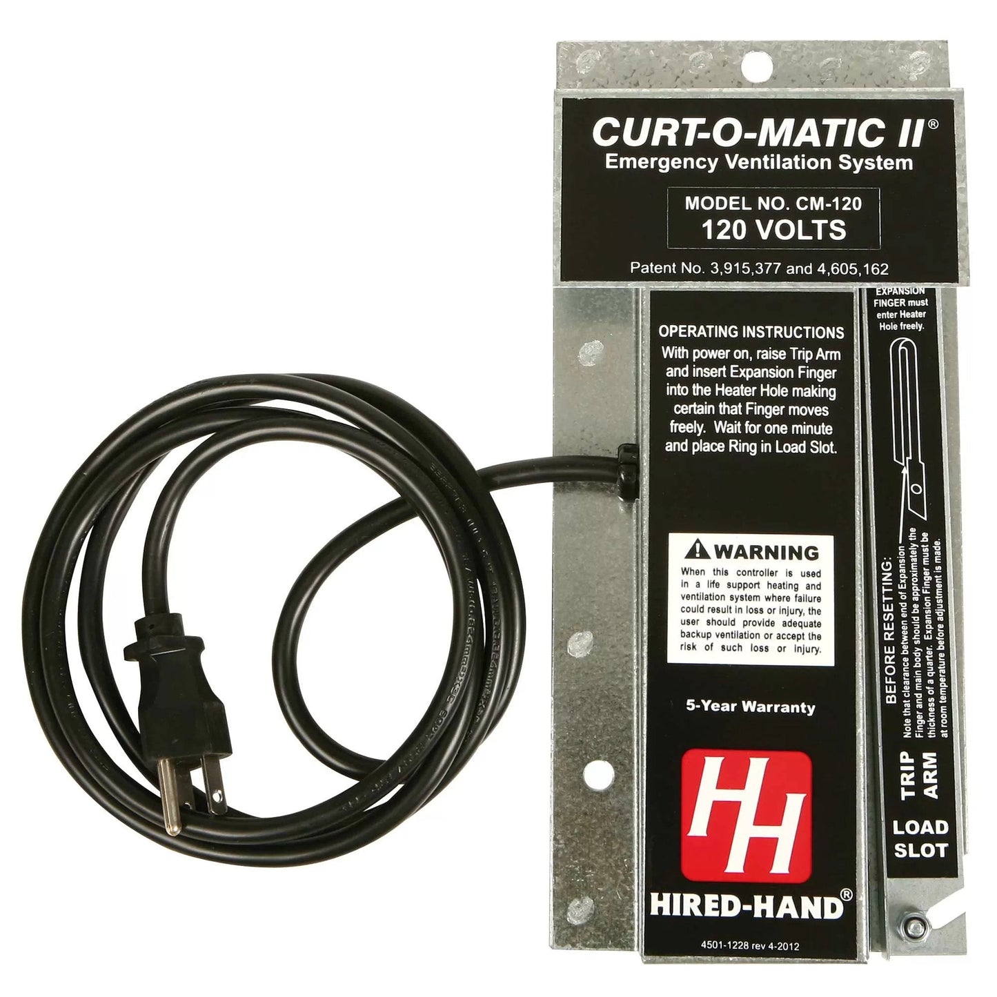 Hired - Hand® Curt - O - Matic II® Emergency Ventilation System - 120 Volt - QC Supply -