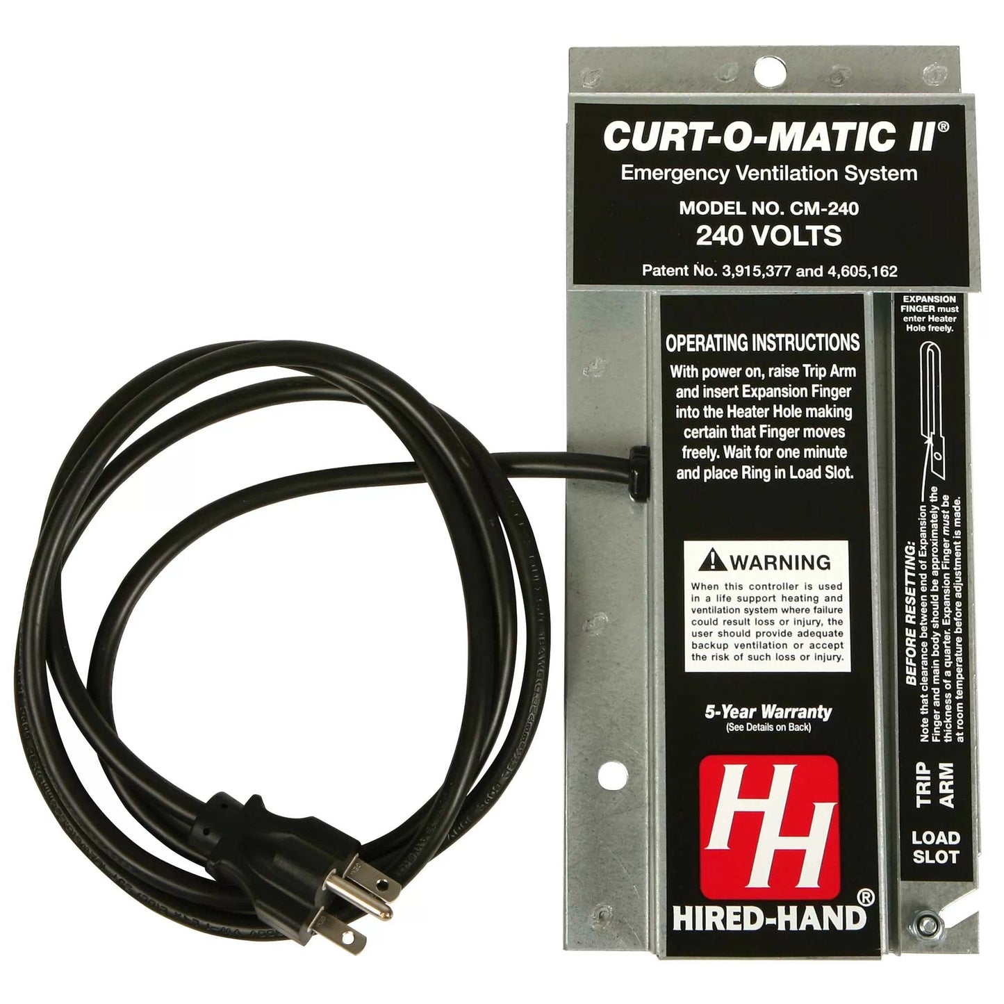 Hired - Hand® Curt - O - Matic II® Emergency Ventilation System - 240 Volt - QC Supply -