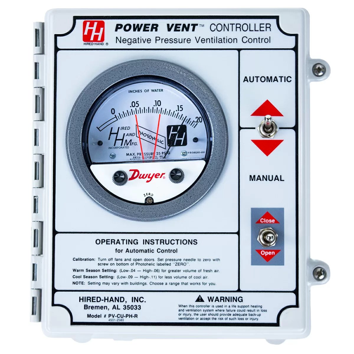 Hired Hand® Photohelic Power Vent Control - QC Supply -