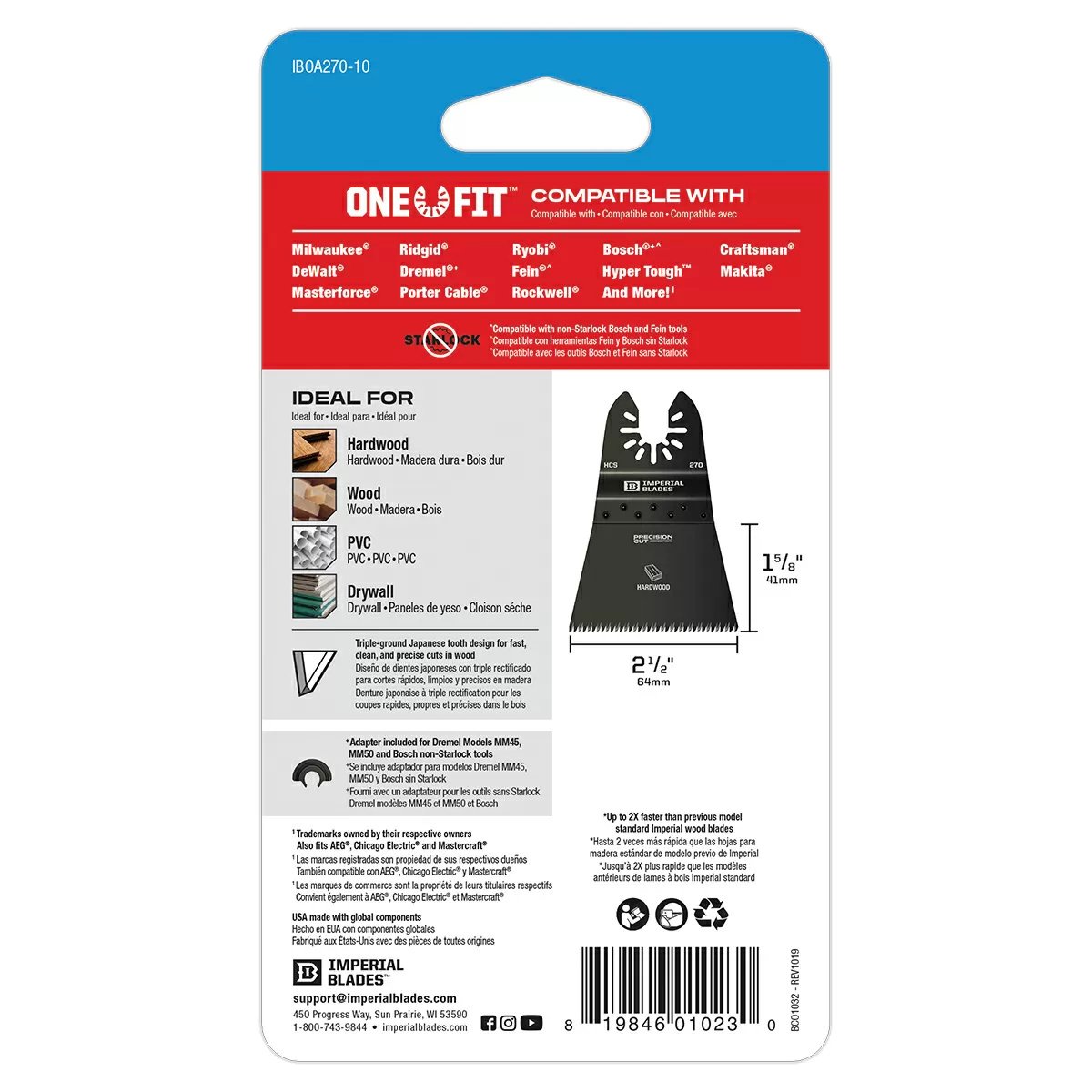 Imperial Blades One Fit™ Japanese Tooth Hardwood Blades - QC Supply -