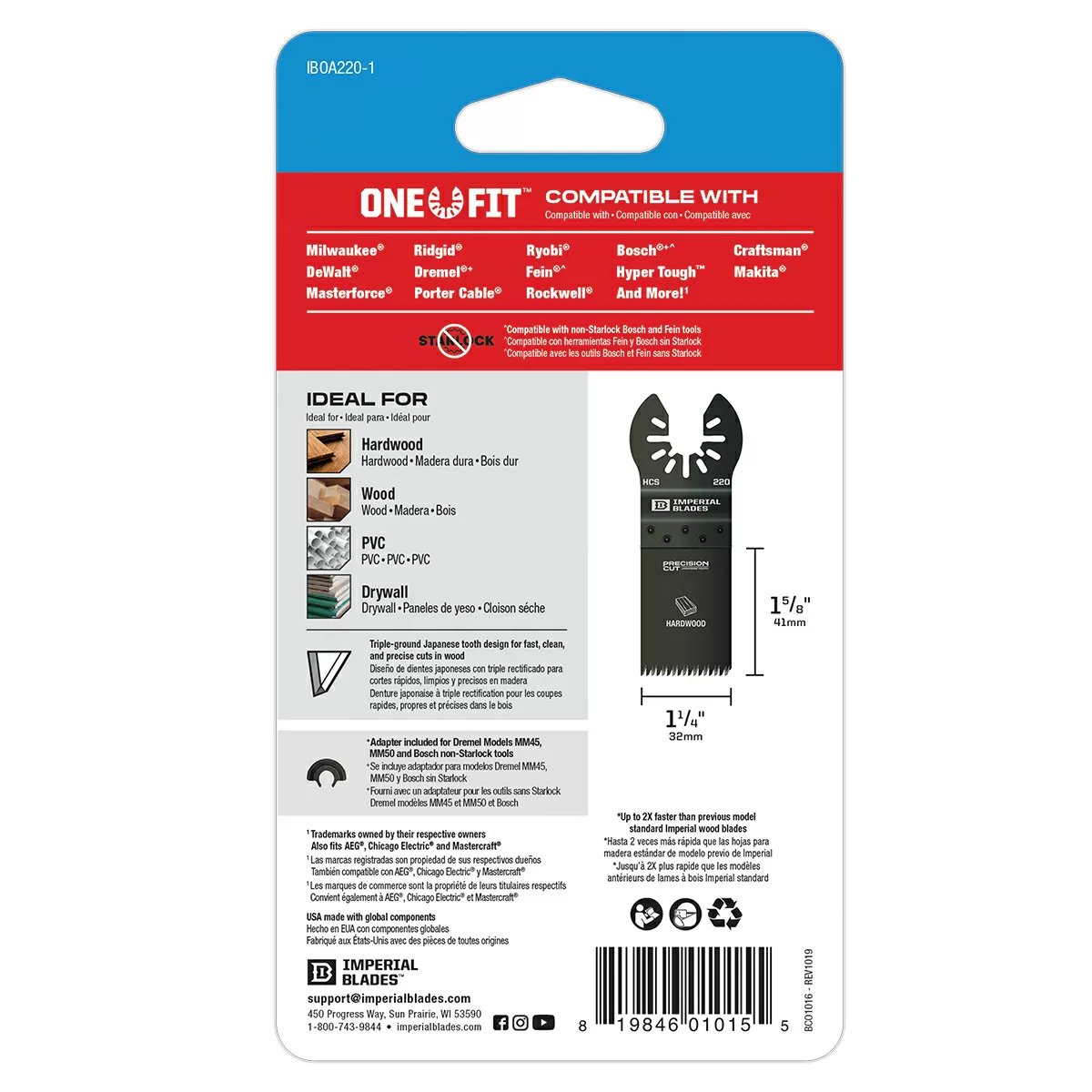 Imperial Blades One Fit™ Japanese Tooth Hardwood Blades - QC Supply -
