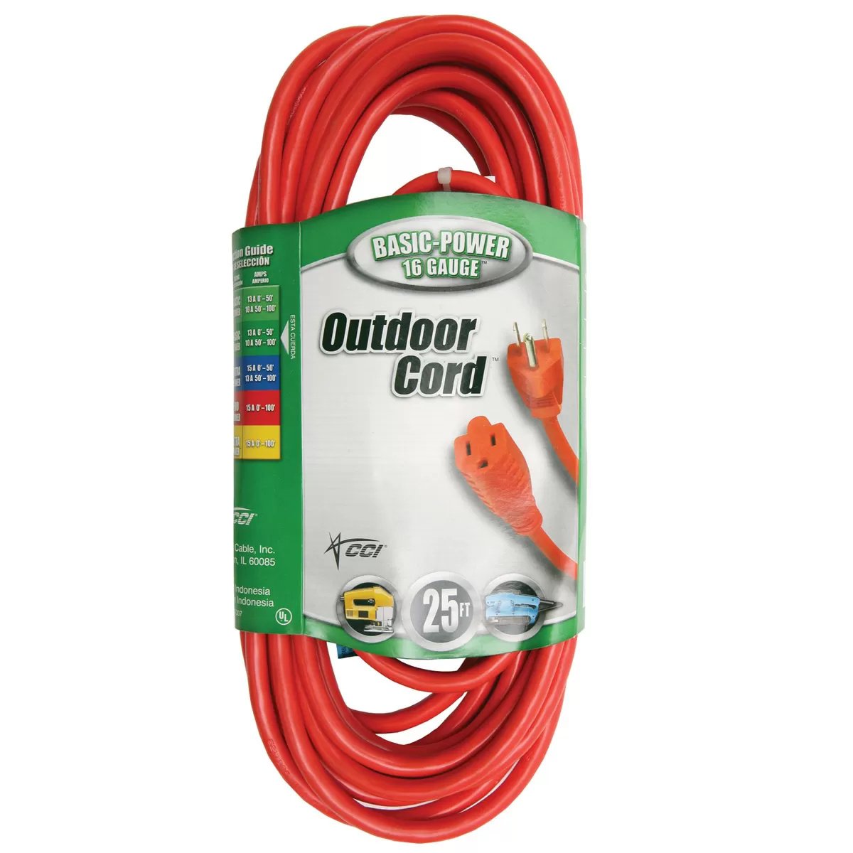 Indoor - Outdoor 16/3 Extension Cord - 25 ft - QC Supply -