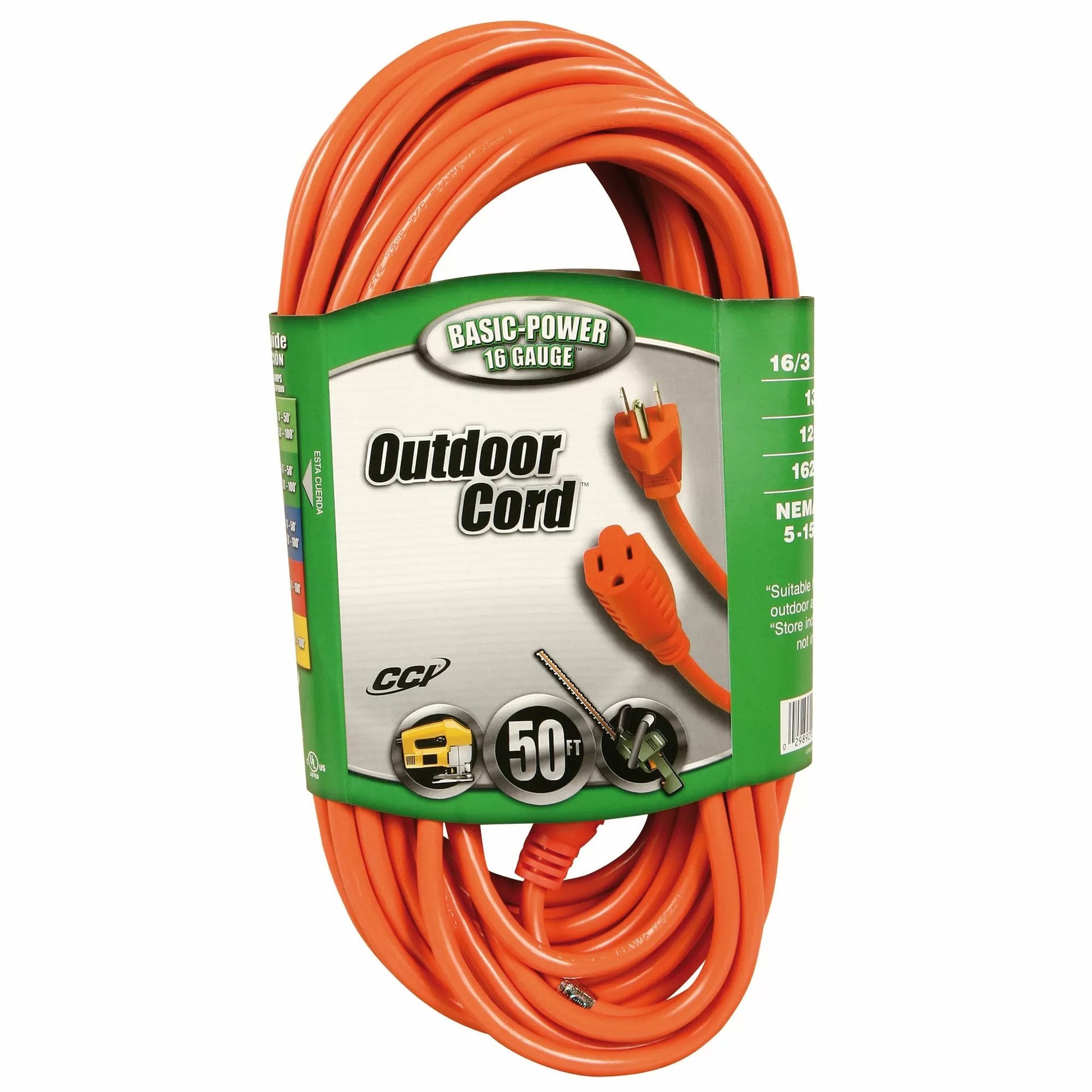 Indoor - Outdoor 16/3 Extension Cord - 50 ft. - QC Supply -