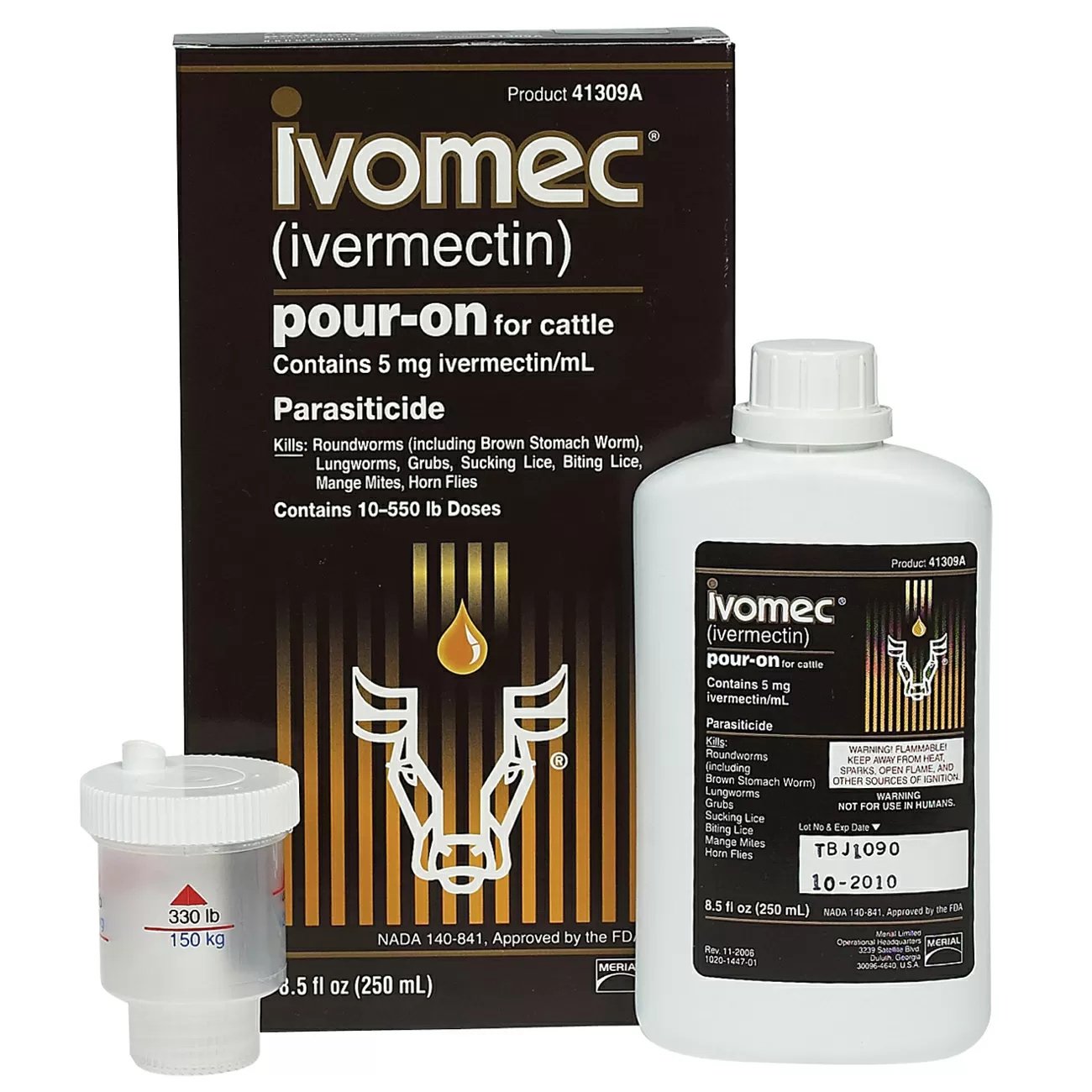 Ivomec® Pour - On for Cattle (Merial) - 250 mL - QC Supply -