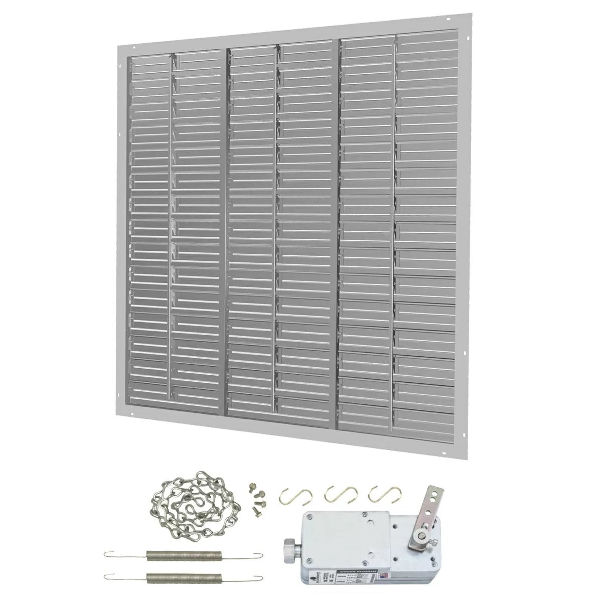 J&D Manufacturing Aluminum Intake Power Shutter with Motorized Kit - 75" - QC Supply -