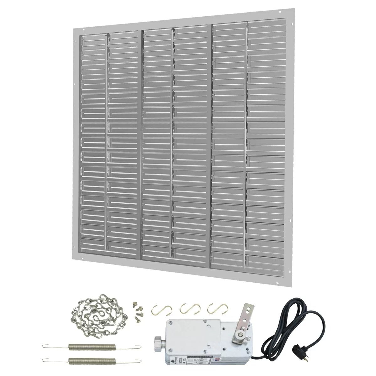 J&D Manufacturing Aluminum Intake Power Shutter with Motorized Kit & Cord - 75" - QC Supply -