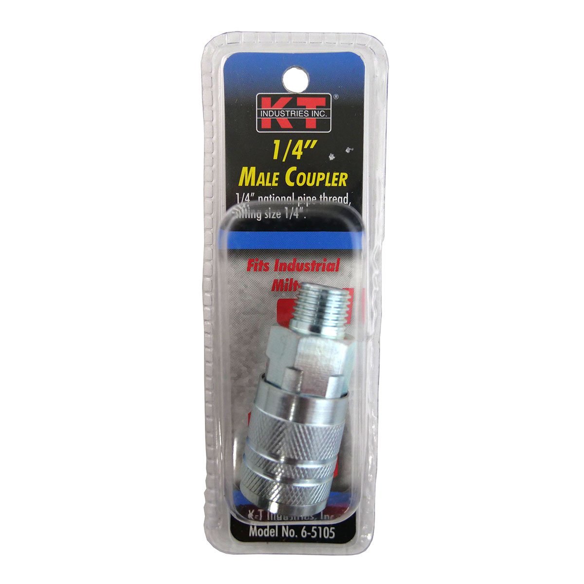 K - T Industries® Industrial 1/4" Male, 1/4" Threaded Coupler - QC Supply -