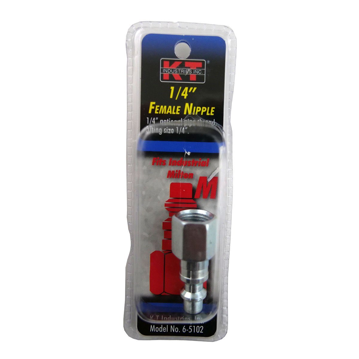 K - T Industries® Industrial 1/4" Threaded, 1/4" Female Nipple - QC Supply -