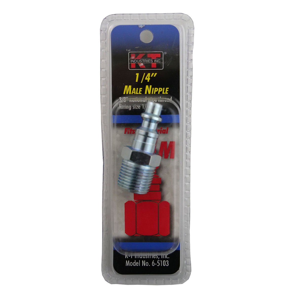 K - T Industries® Industrial 3/8" Threaded, 1/4" Male Nipple - QC Supply -