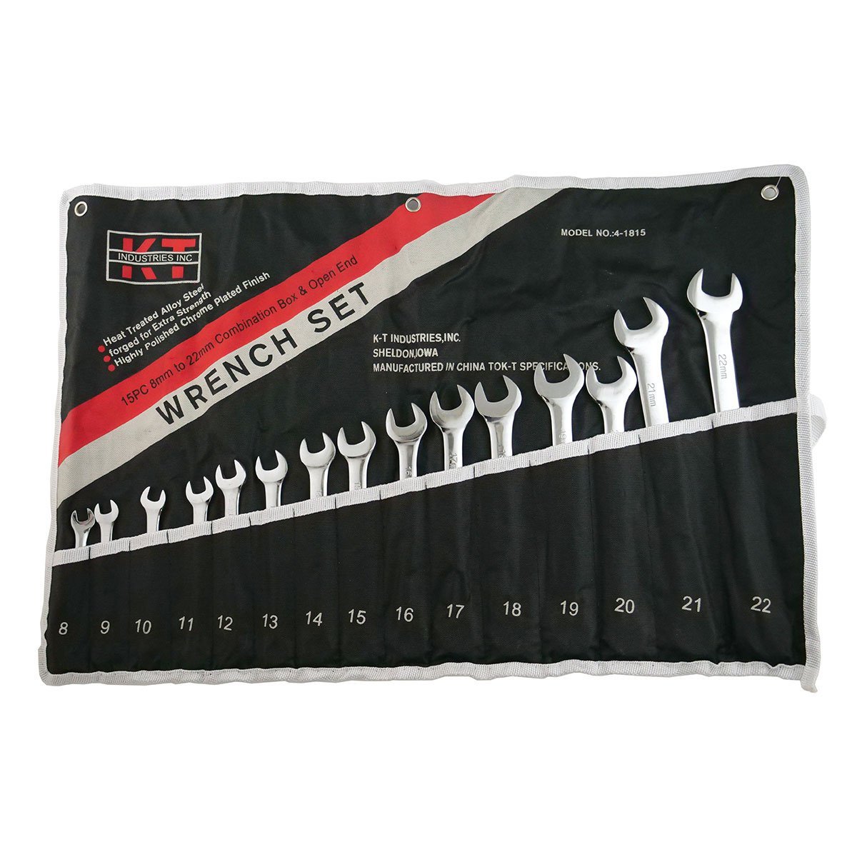 K - T Industries® Metric 15 Piece Combination Wrench Set - QC Supply -