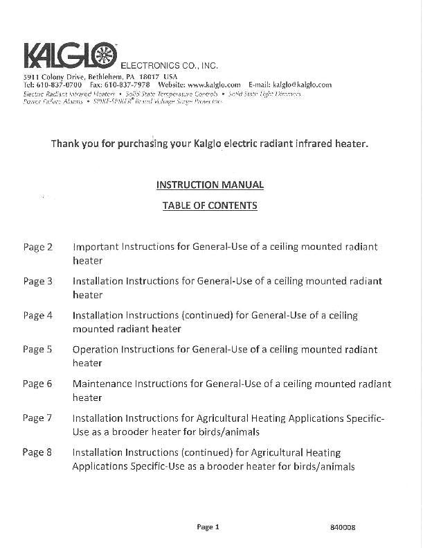 Kalglo Electric Infrared Heater - QC Supply -